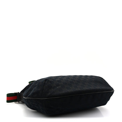 Gucci Monogram Web Medium Half Moon Hobo Black 4 of 10