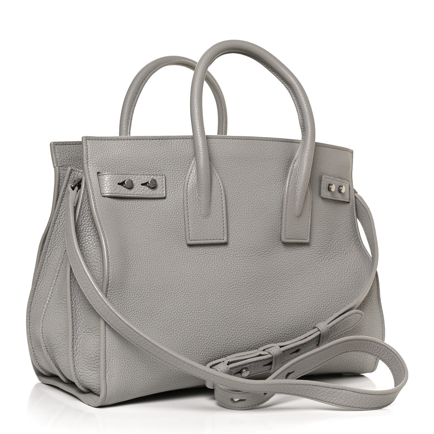 Saint Laurent Grained Calfskin Small Supple Sac De Jour Mouse Grey 3 of 12
