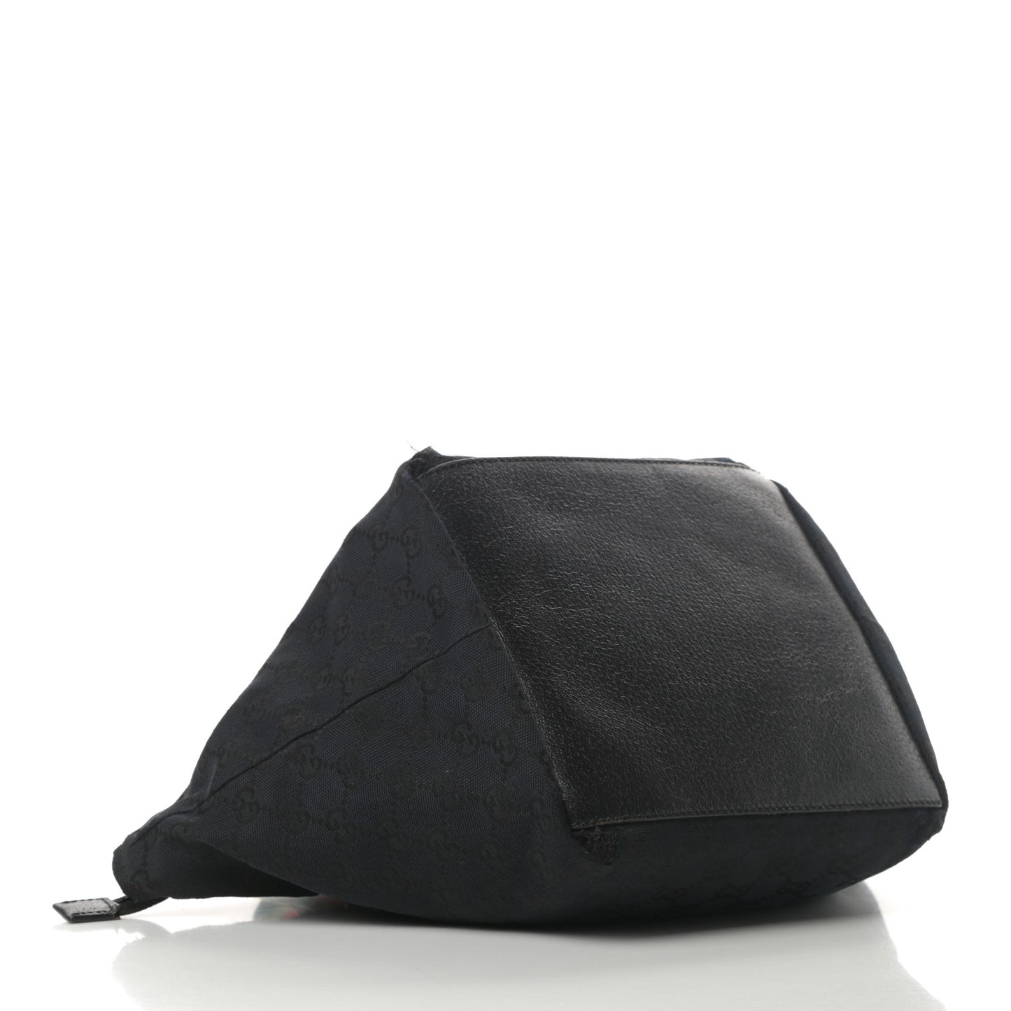 GG Monogram Small Web Handle Bucket Tote Black