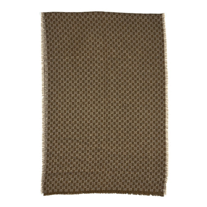Gucci Wool Silk Jacquard GG Monogram Calilure Stole Beige 3 of 4