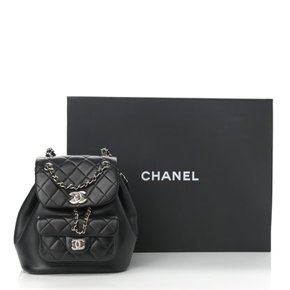 Chanel Lambskin Quilted Small Duma Drawstring Backpack Black 11 of 11