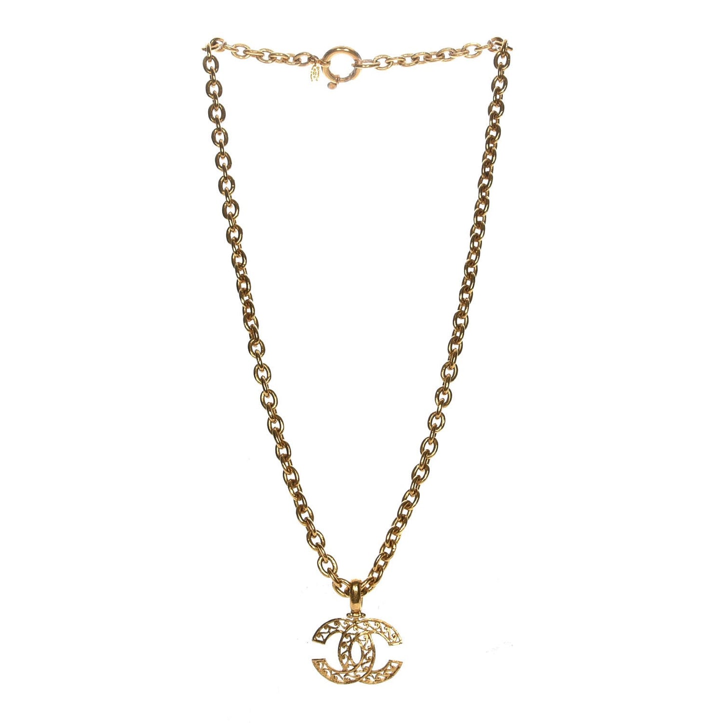 Chain CC Long Necklace Gold