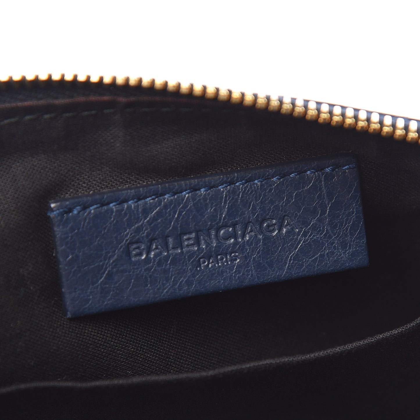 Agneau Giant 12 Gold Hardware Pouch Clutch Bleu Obscur