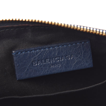 Balenciaga Agneau Giant 12 Gold Hardware Pouch Clutch Bleu Obscur 8 of 9