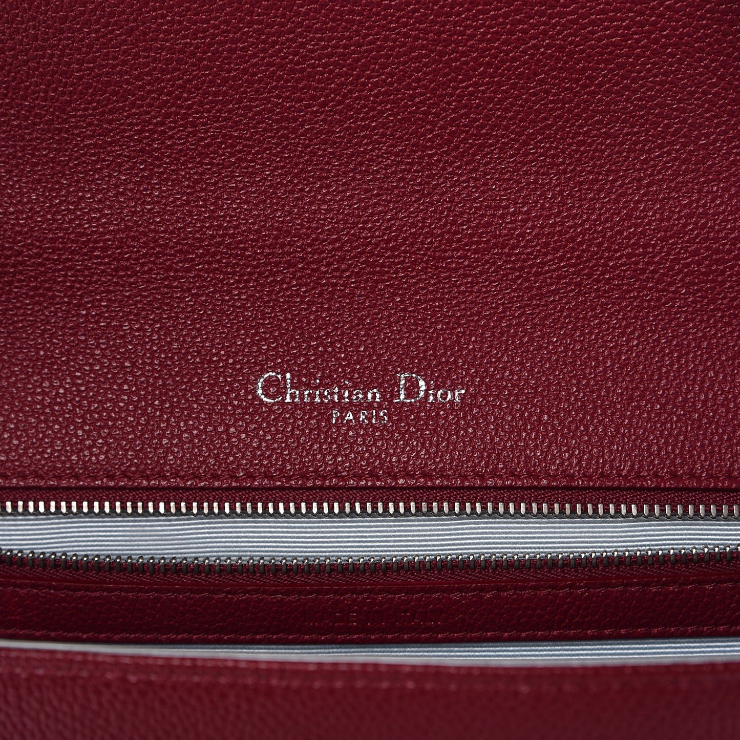 Grained Calfskin Large Diorama Flap Bag Burgundy