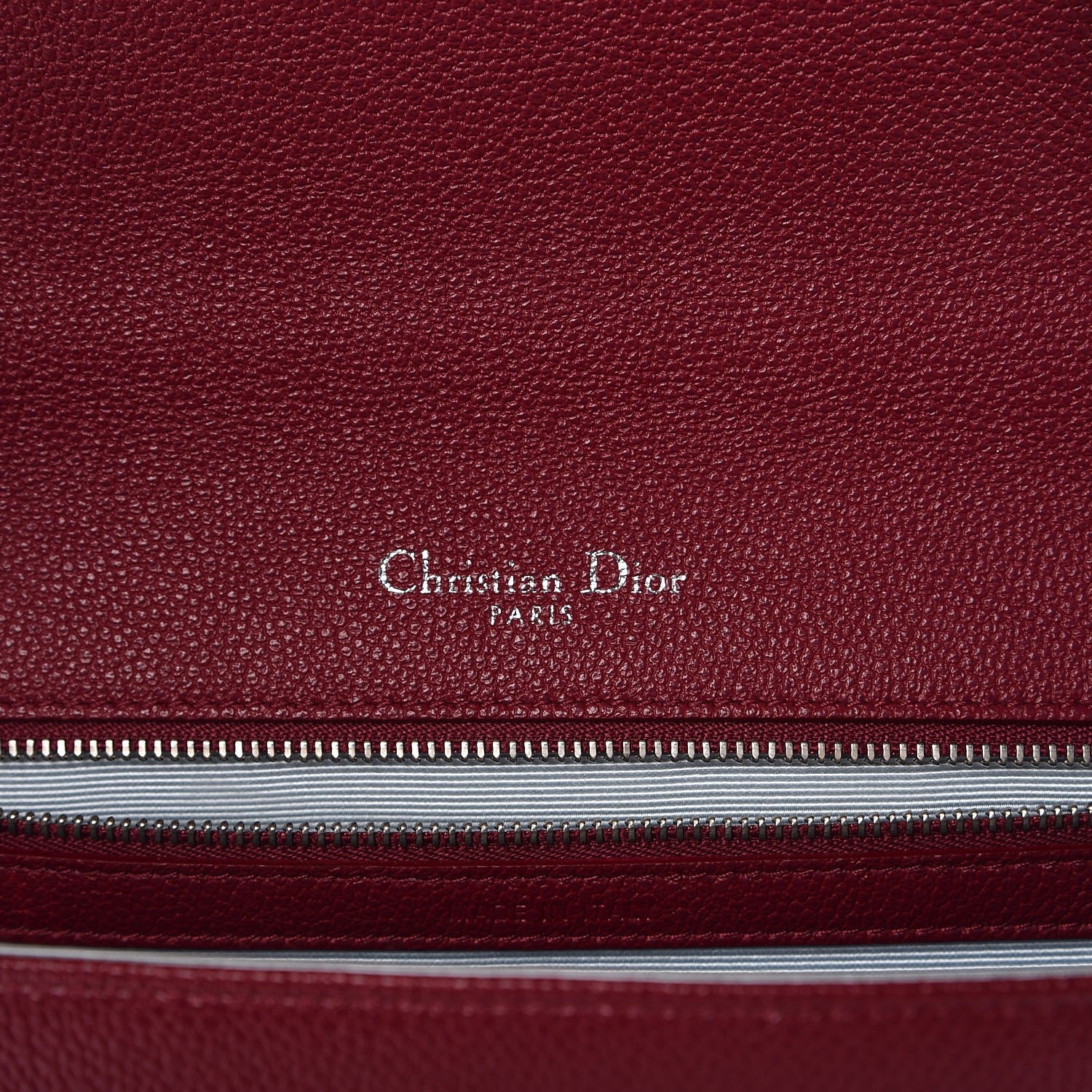 Christian Dior Grained Calfskin Large Diorama Flap Bag Burgundy 6 of 13