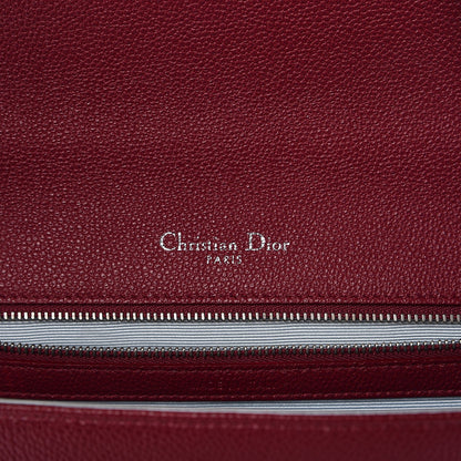 Christian Dior Grained Calfskin Large Diorama Flap Bag Burgundy 6 of 13