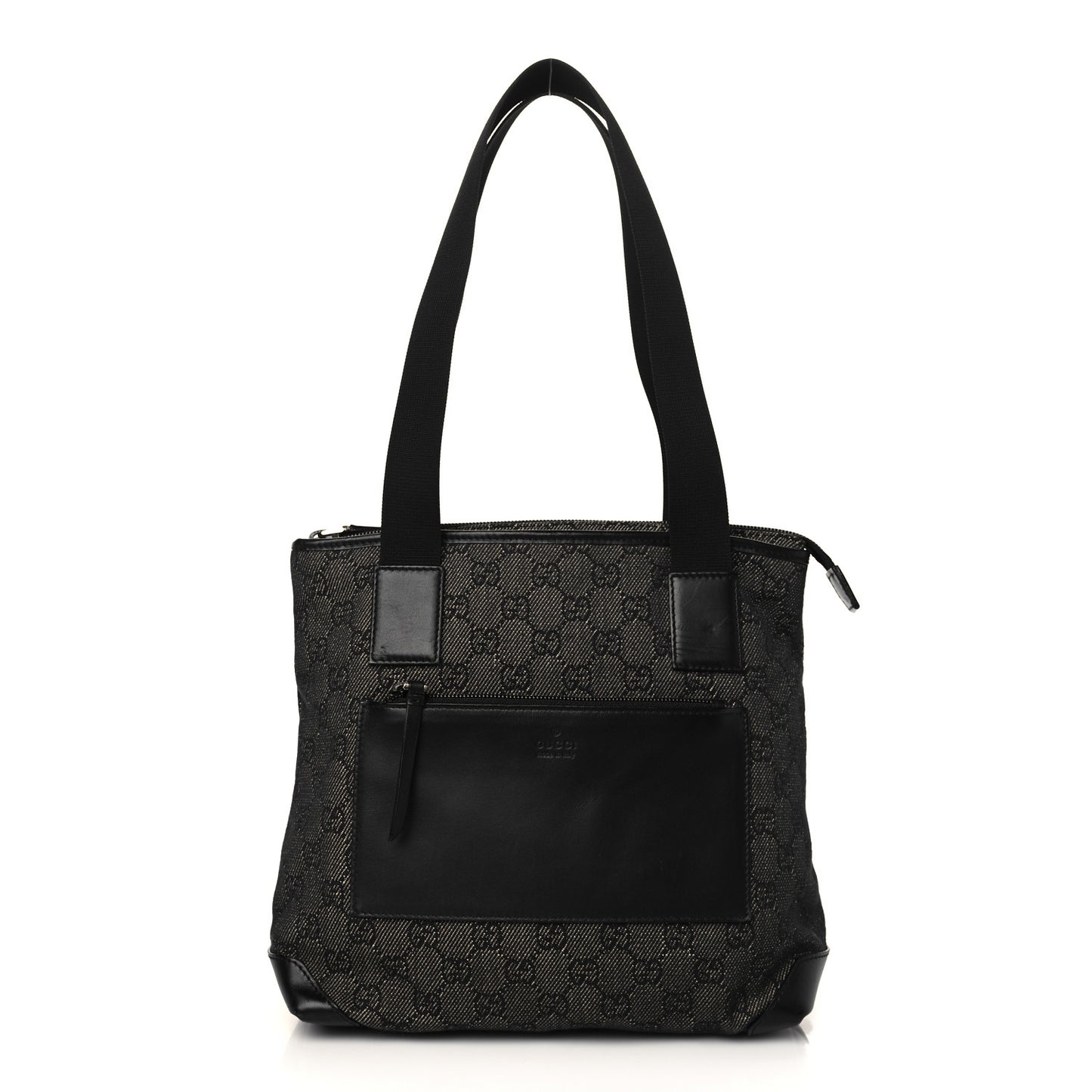 Denim Monogram Tote Bag Black