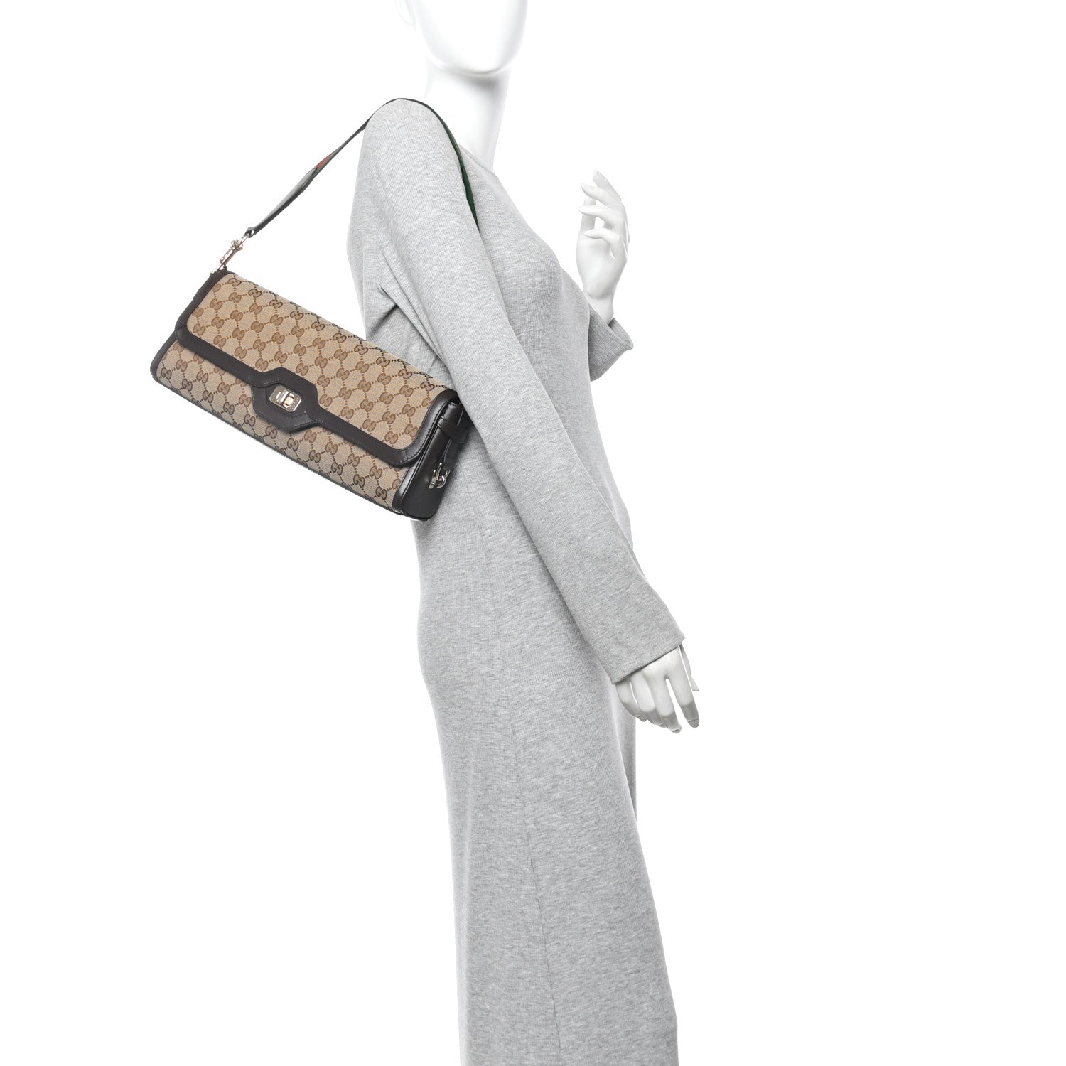 Gucci GG Monogram Medium Luce Shoulder Bag Beige Ebony 2 of 10