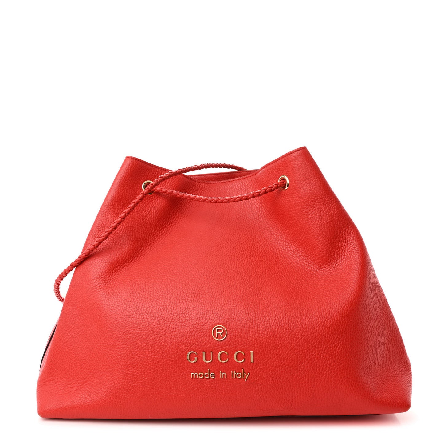 Calfskin Large Gifford Braided Handle Tote Sporting Red