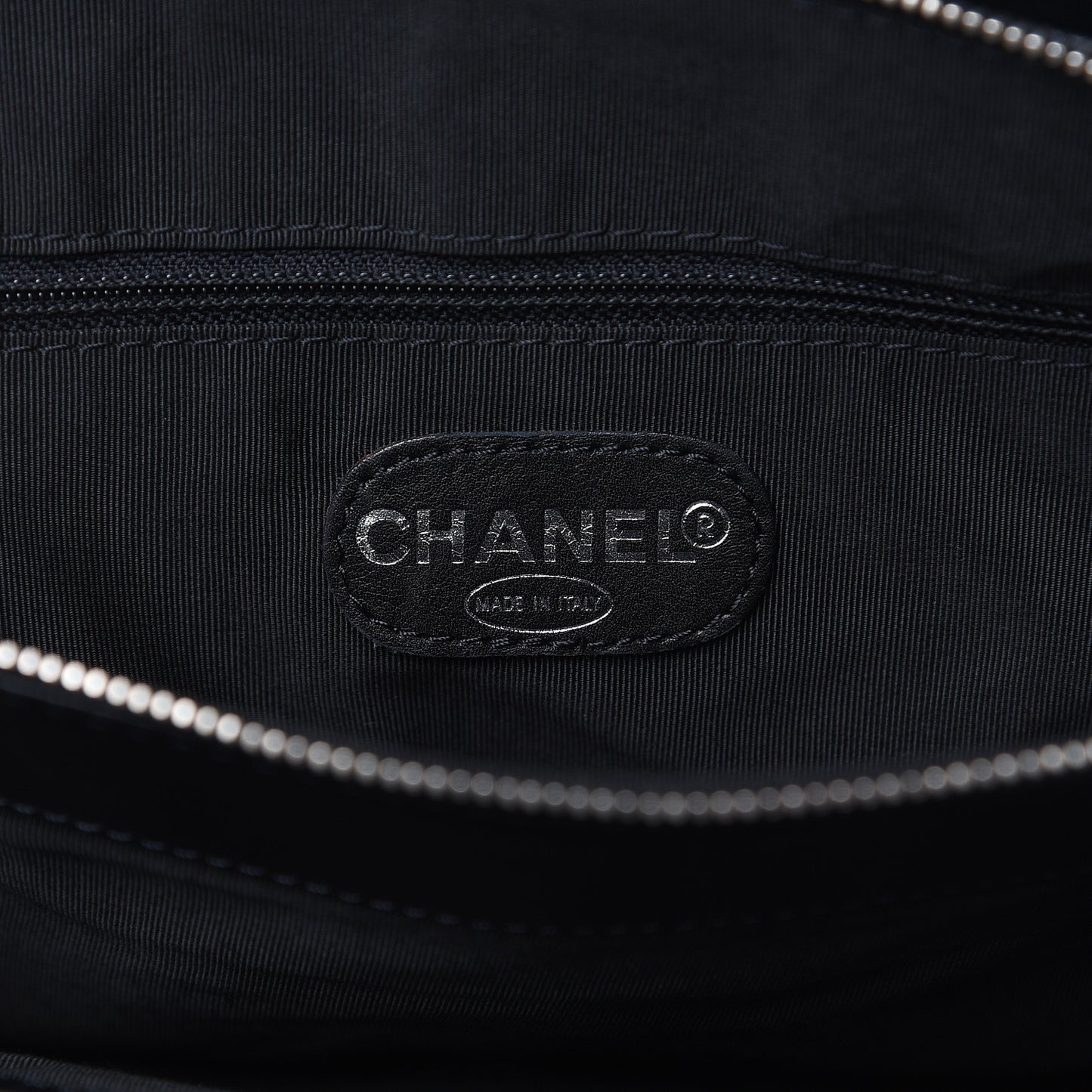 Calfskin Quilted CC Shopping Tote Black