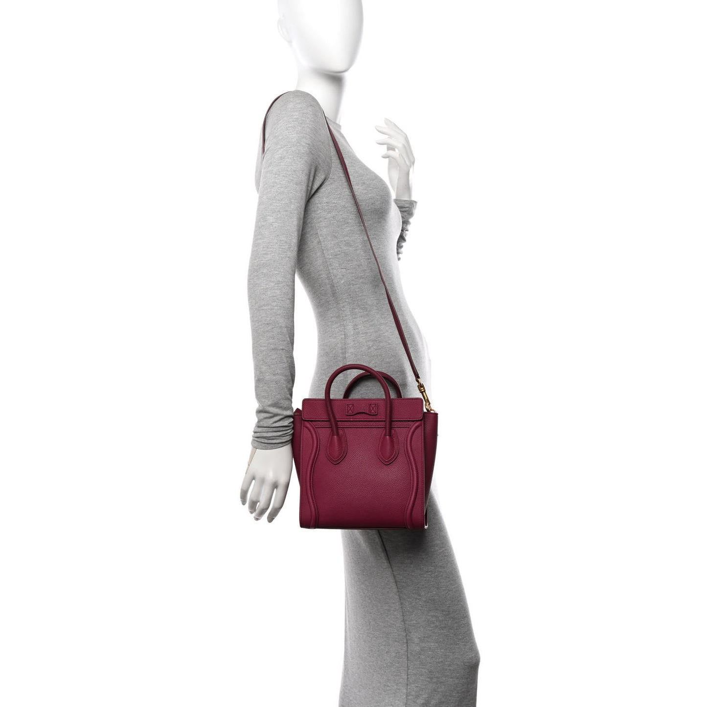 Drummed Calfskin Nano Luggage Plum