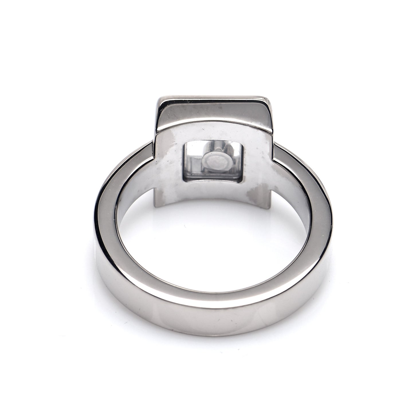 18K White Gold Diamond Happy Diamond Square Ring 50 5.25