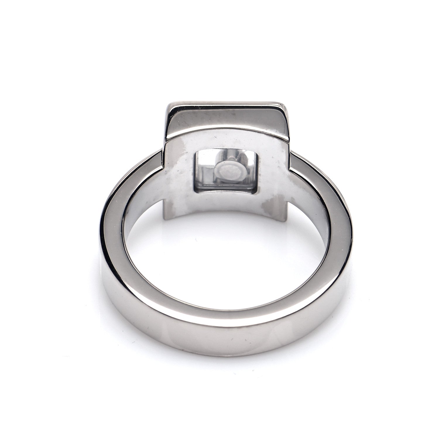 Chopard 18K White Gold Diamond Happy Diamond Square Ring 50 5.25 5 of 5