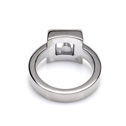 Chopard 18K White Gold Diamond Happy Diamond Square Ring 50 5.25 5 of 5