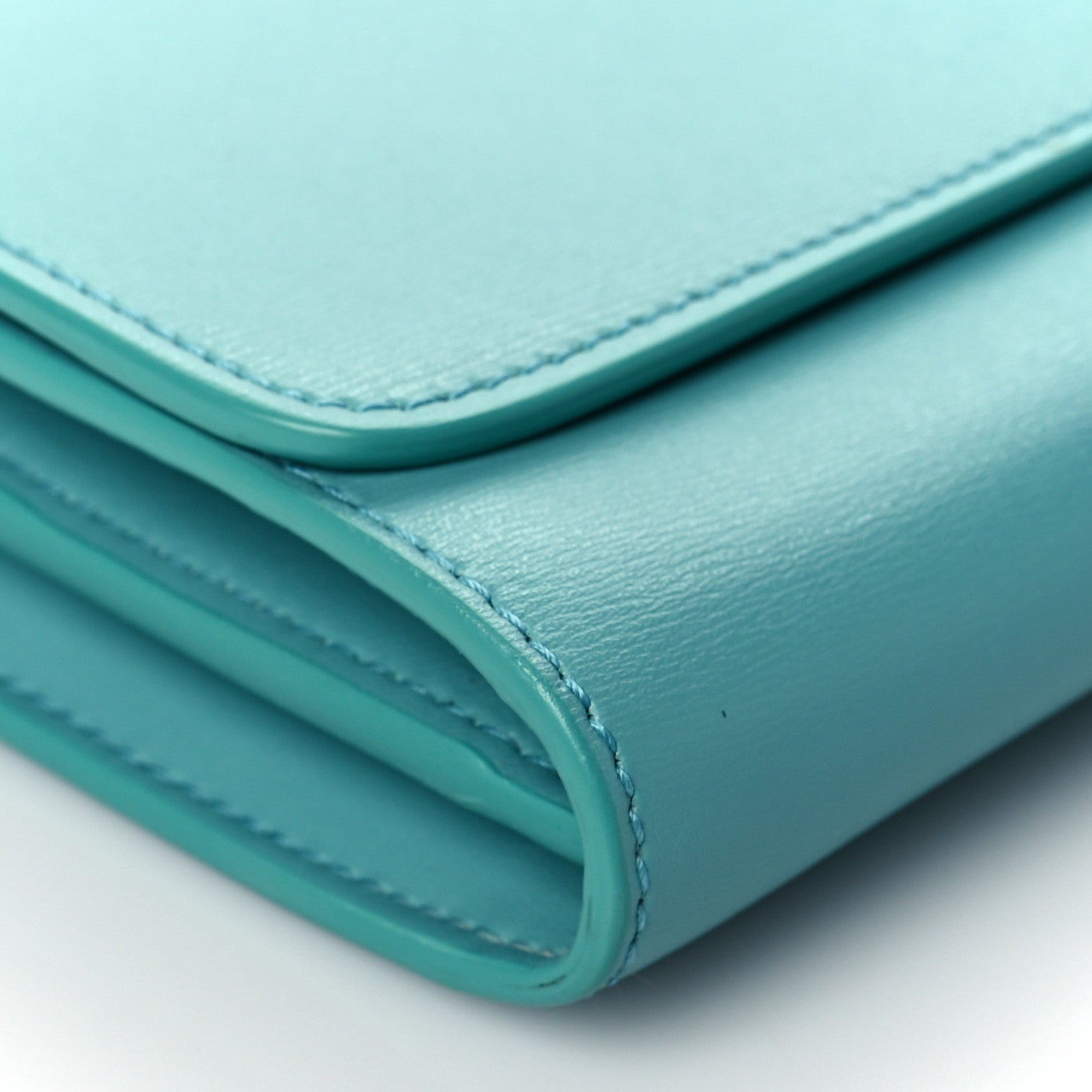 Salvatore Ferragamo Printed Calfskin Gancini Wallet On Chain Teal 7 of 8