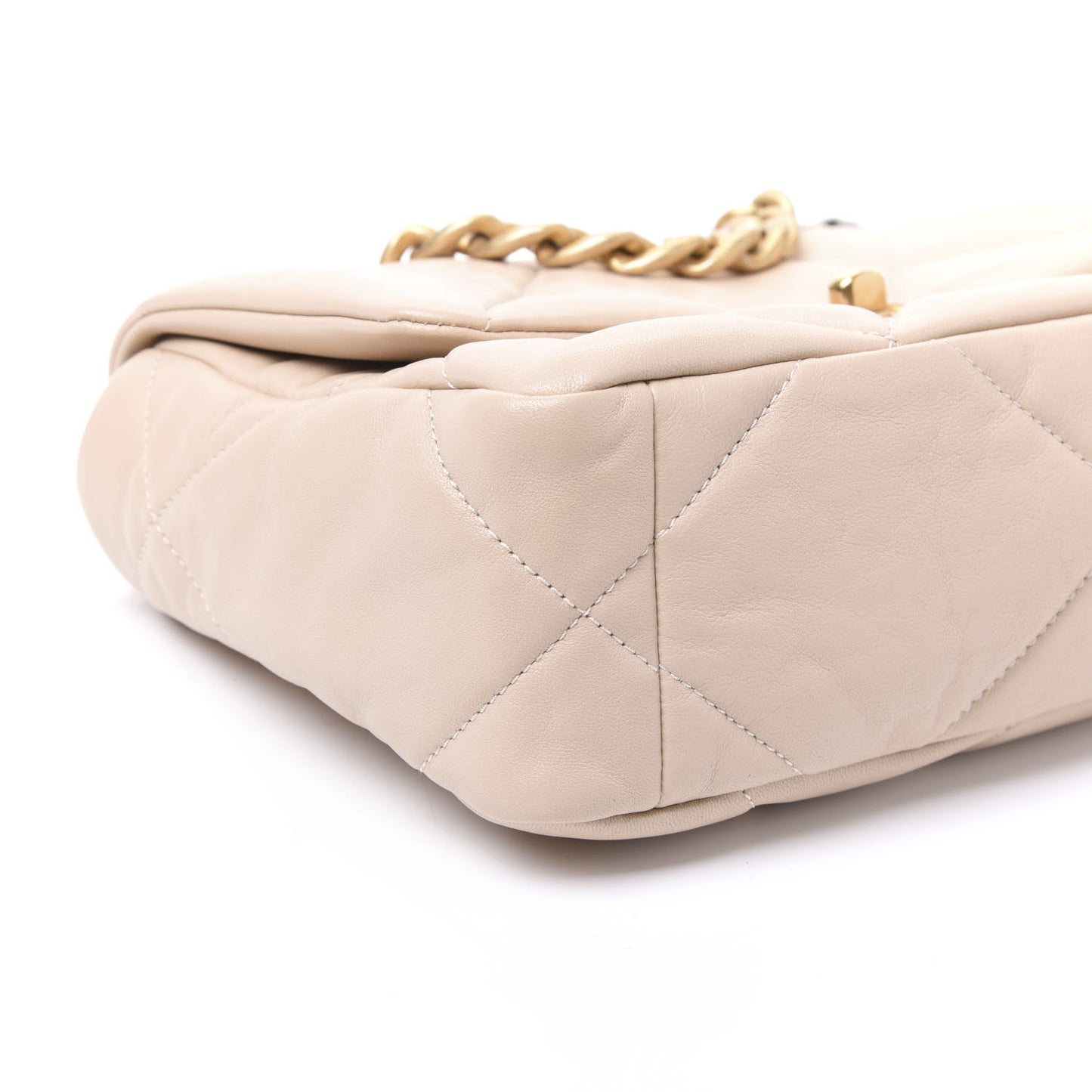 Lambskin Quilted Medium 19 Flap Beige