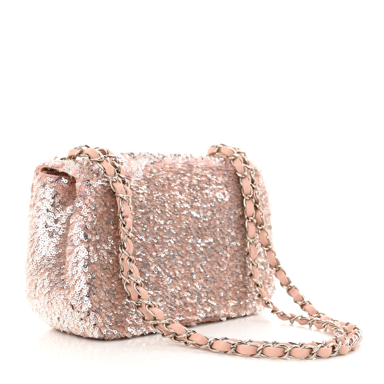 Chanel Sequin Mini Flap Light Pink Silver 3 of 11