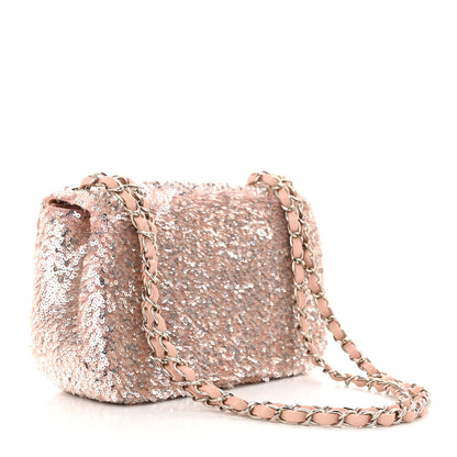 Chanel Sequin Mini Flap Light Pink Silver 3 of 11