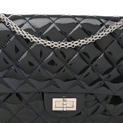 Chanel Distressed Patent Quilted 2.55 Reissue 227 Flap Dark Blue 8 of 10