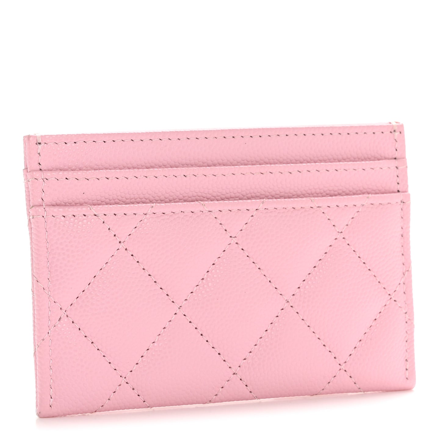 Caviar Quilted CC Card Holder Light Pink