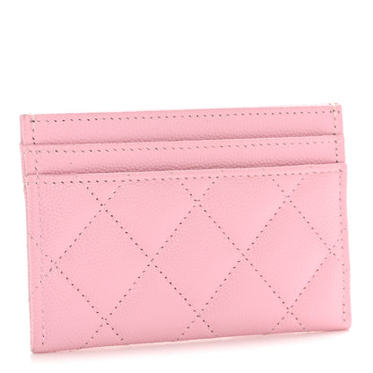 Chanel Caviar Quilted CC Card Holder Light Pink 3 of 9