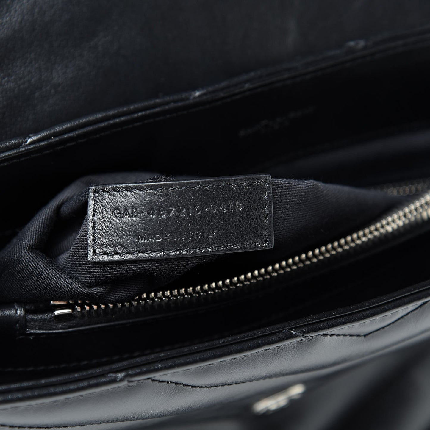 Calfskin Y Quilted Monogram Medium Loulou Chain Satchel Black