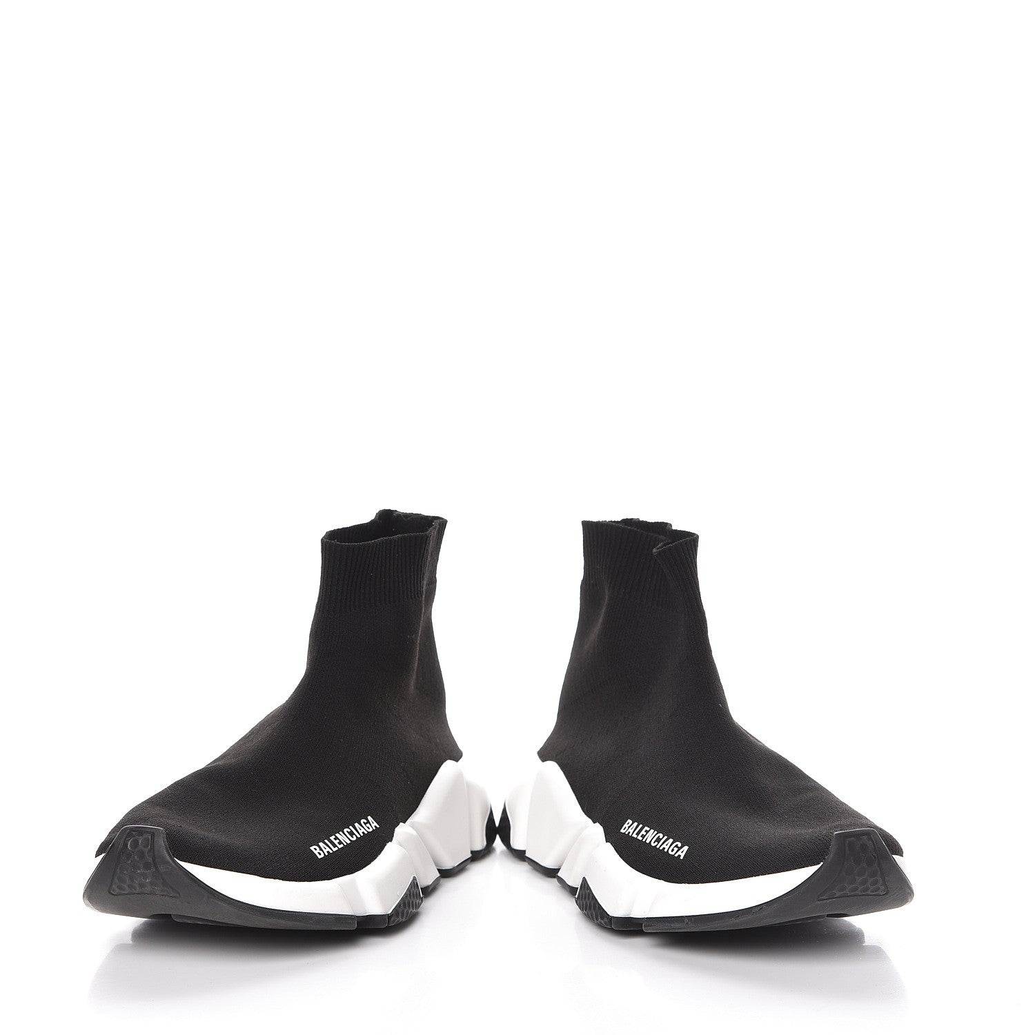 Balenciaga Neoprene Knit Womens Speed Sneakers 38 Black White 6 of 11