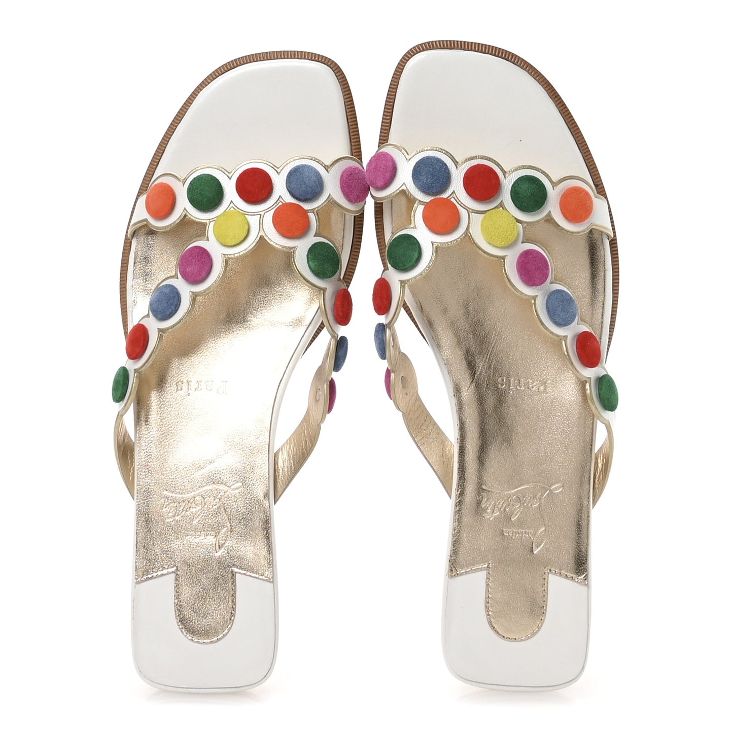 Kid Suede Smarta Flat Sandals 38 White Multicolor