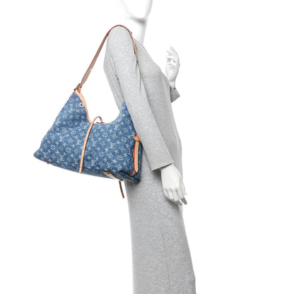 Louis Vuitton Monogram Denim CarryAll MM Blue 2 of 11