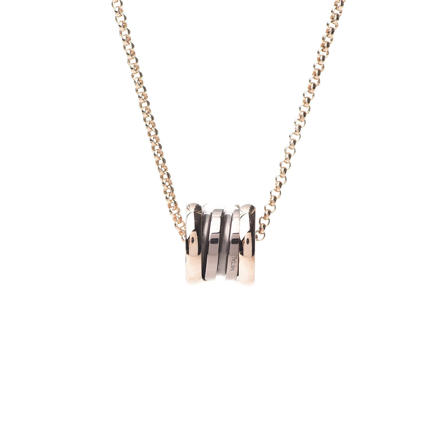 18K Rose Gold Cermet Small B.Zero1 Pendant Necklace
