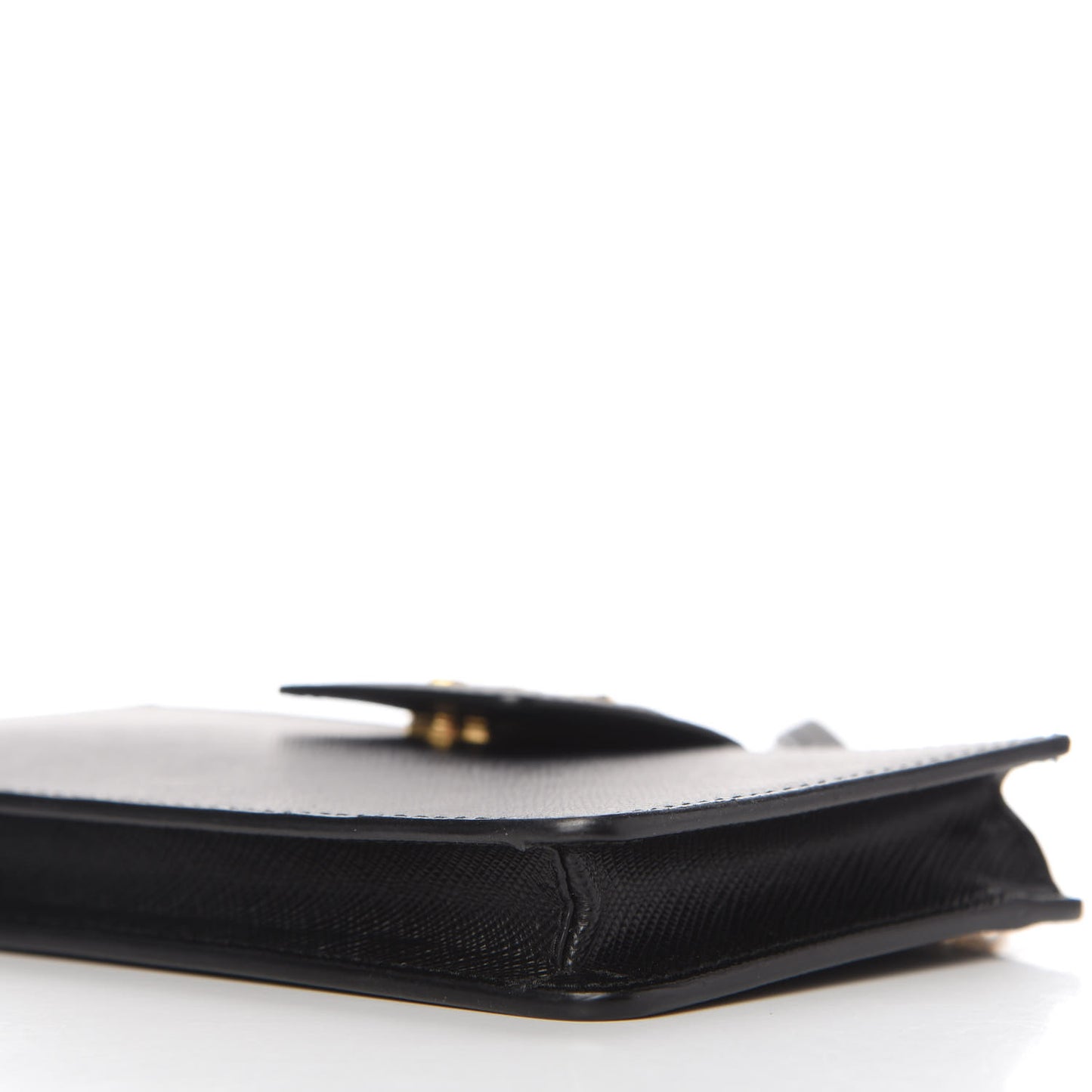 Saffiano Metal Mini Chain Wallet Black