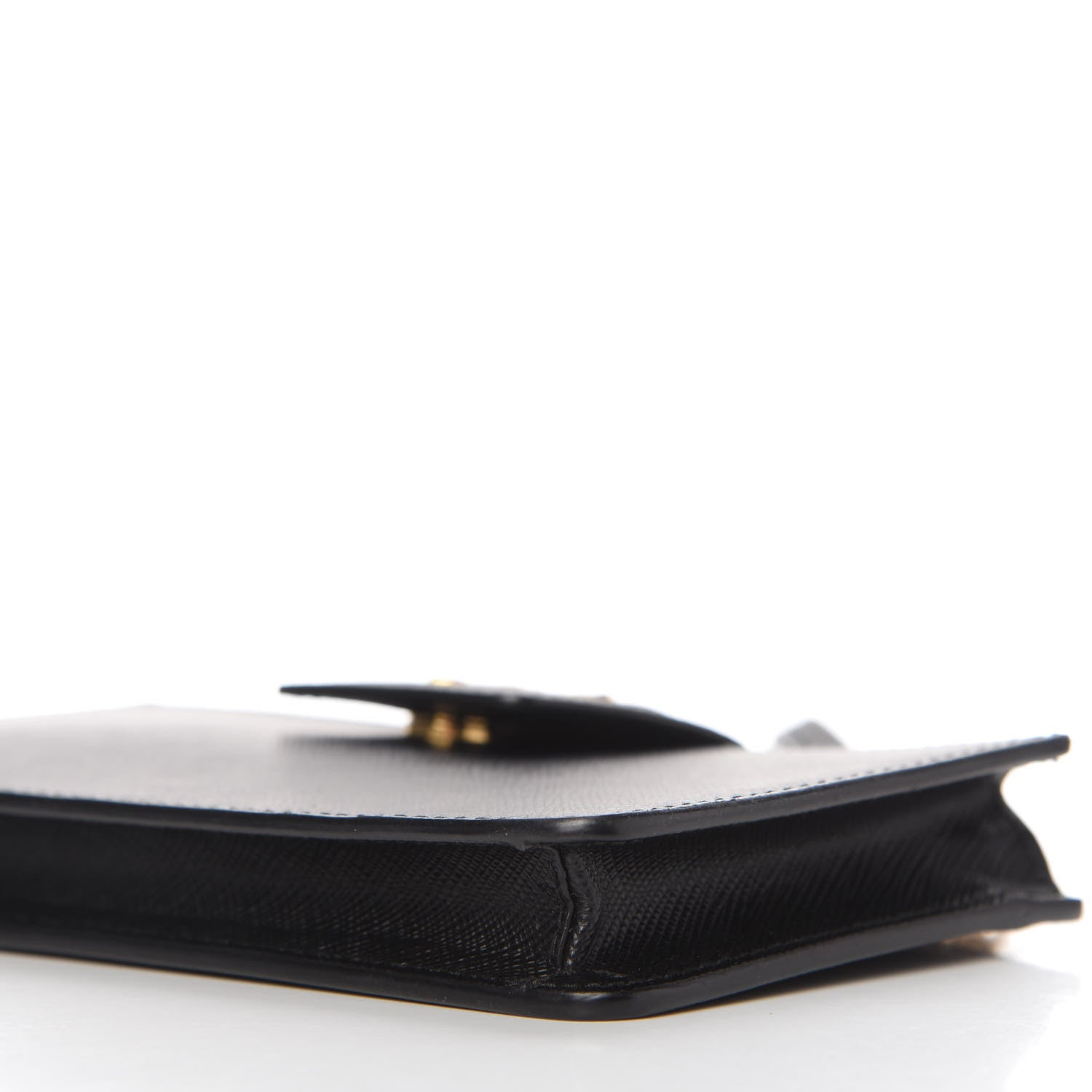 Prada Saffiano Metal Mini Chain Wallet Black 7 of 10