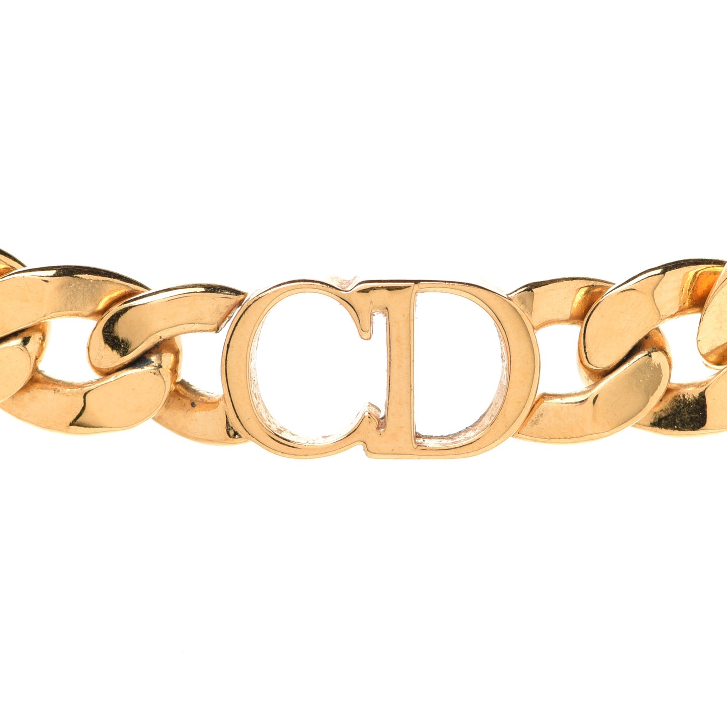 Metal CD Choker Necklace Gold
