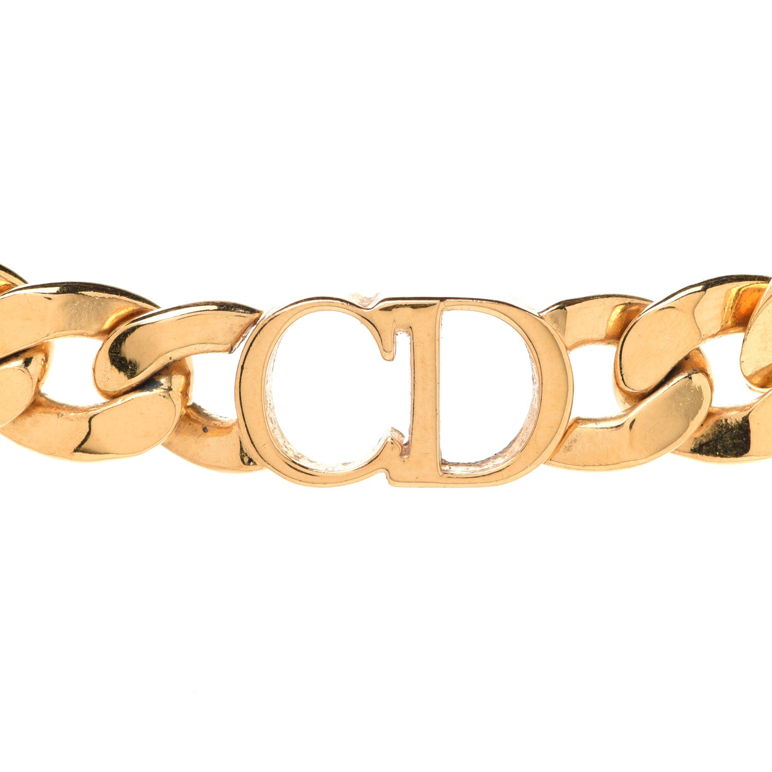 Christian Dior Metal CD Choker Necklace Gold 4 of 8