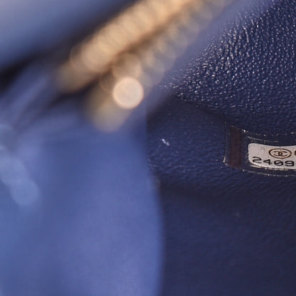 Chanel Caviar Lizard Quilted Medium Coco Handle Flap Navy 8 of 9