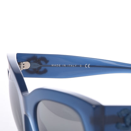 Chanel Acetate Mirror CC Square Sunglasses 5357 Blue 6 of 8