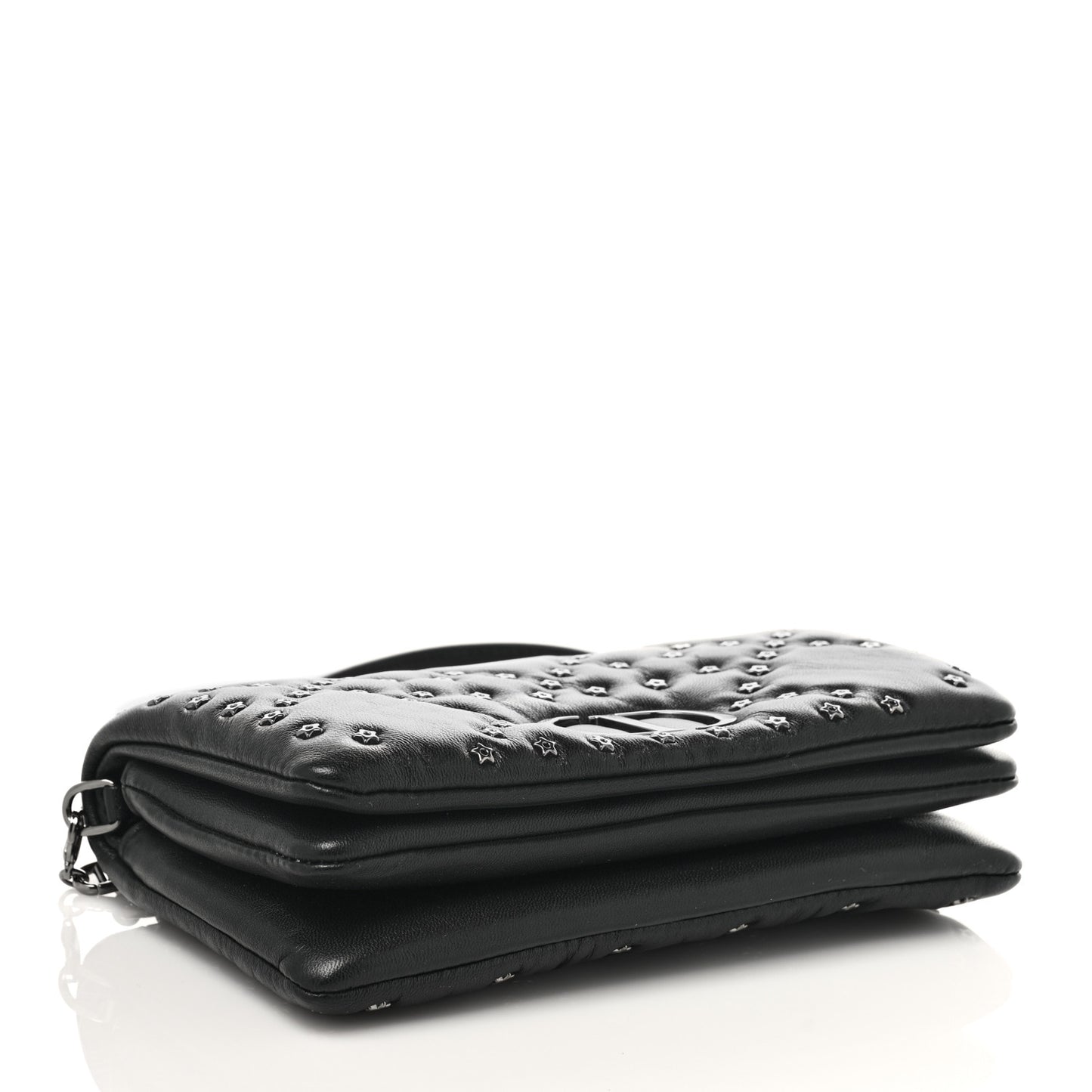 Calfskin Star Motif Macrocannage Mini Caro Bag Black