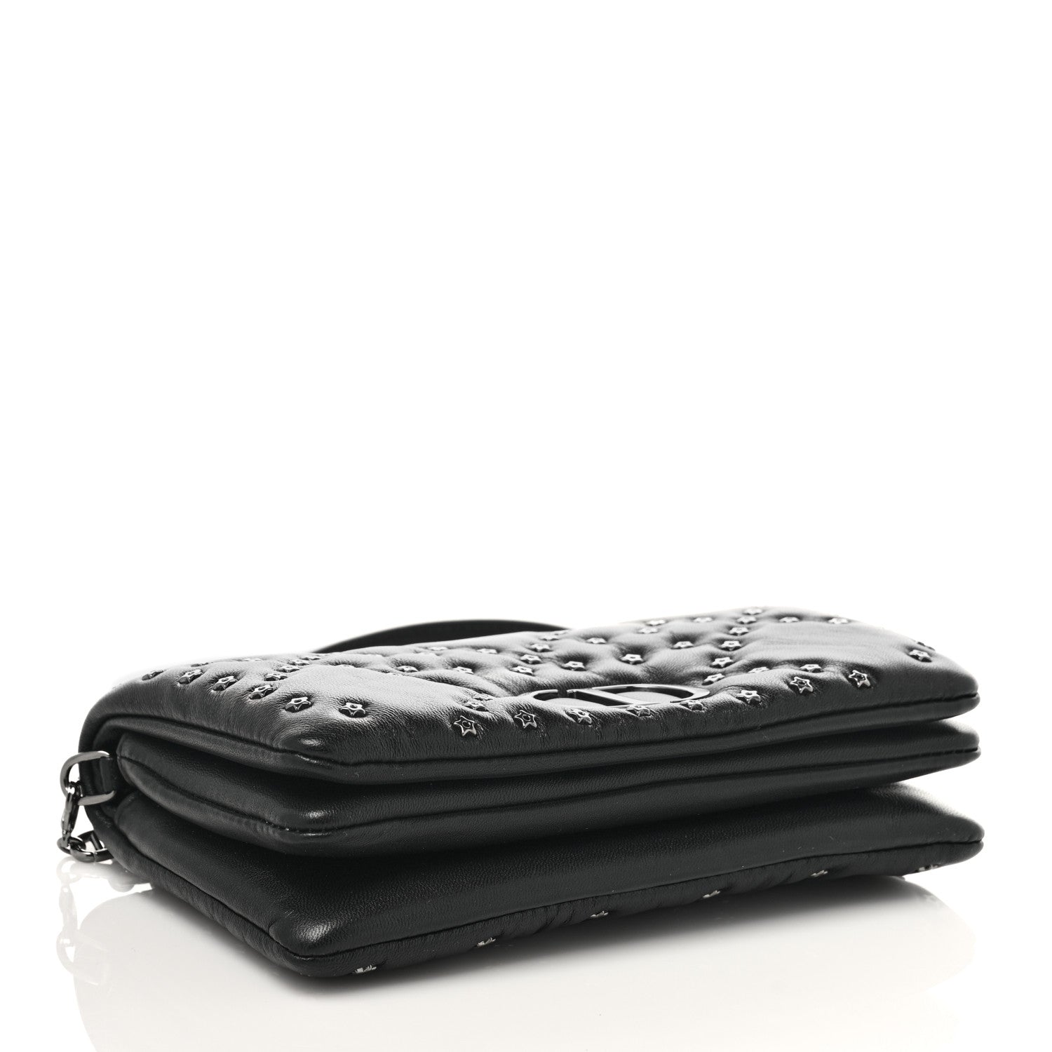 Christian Dior Calfskin Star Motif Macrocannage Mini Caro Bag Black 3 of 9
