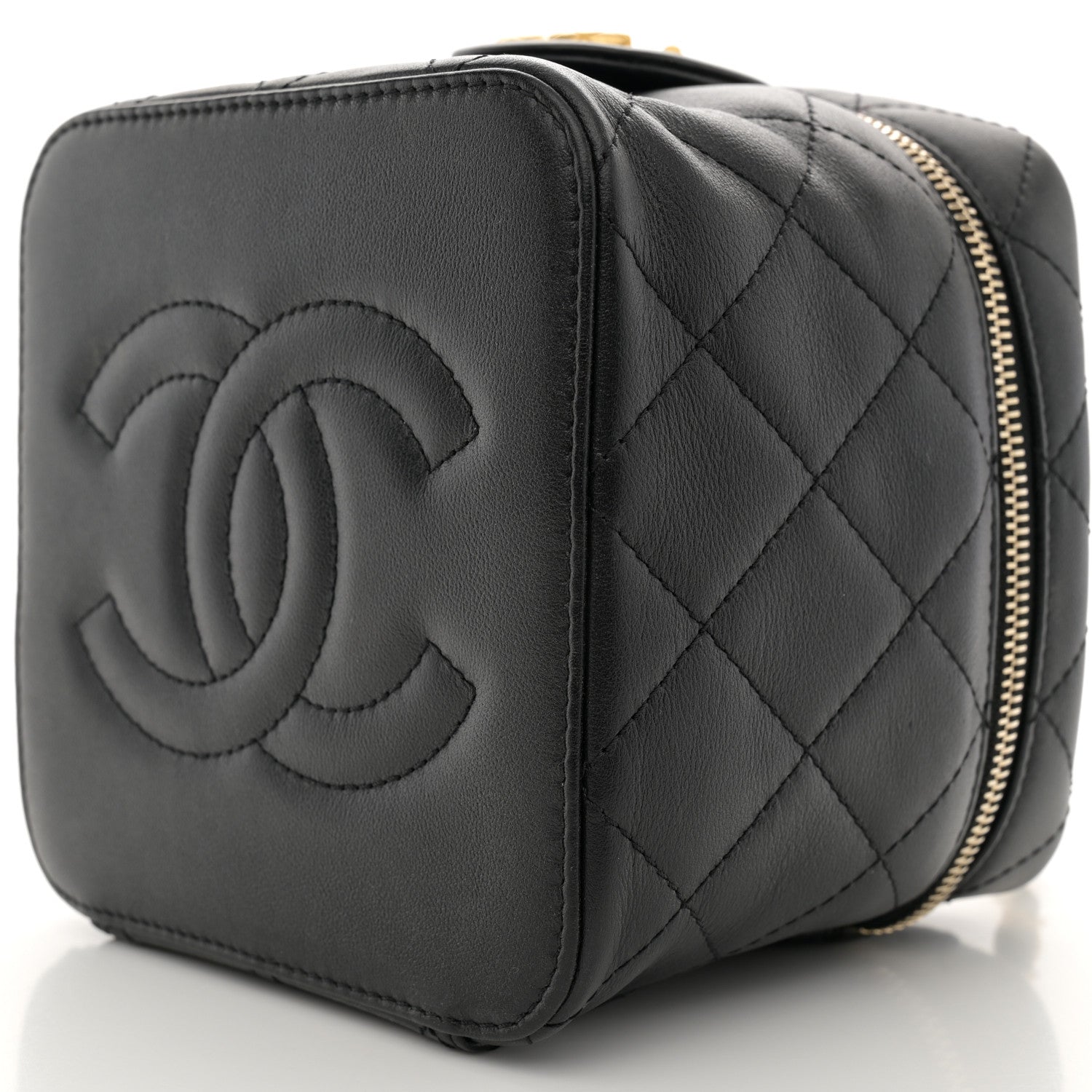 Chanel Calfskin Quilted Small Vanity Case With Chain Black 10 of 12