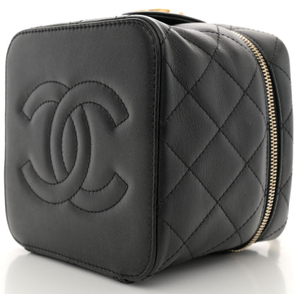 Chanel Calfskin Quilted Small Vanity Case With Chain Black 10 of 12