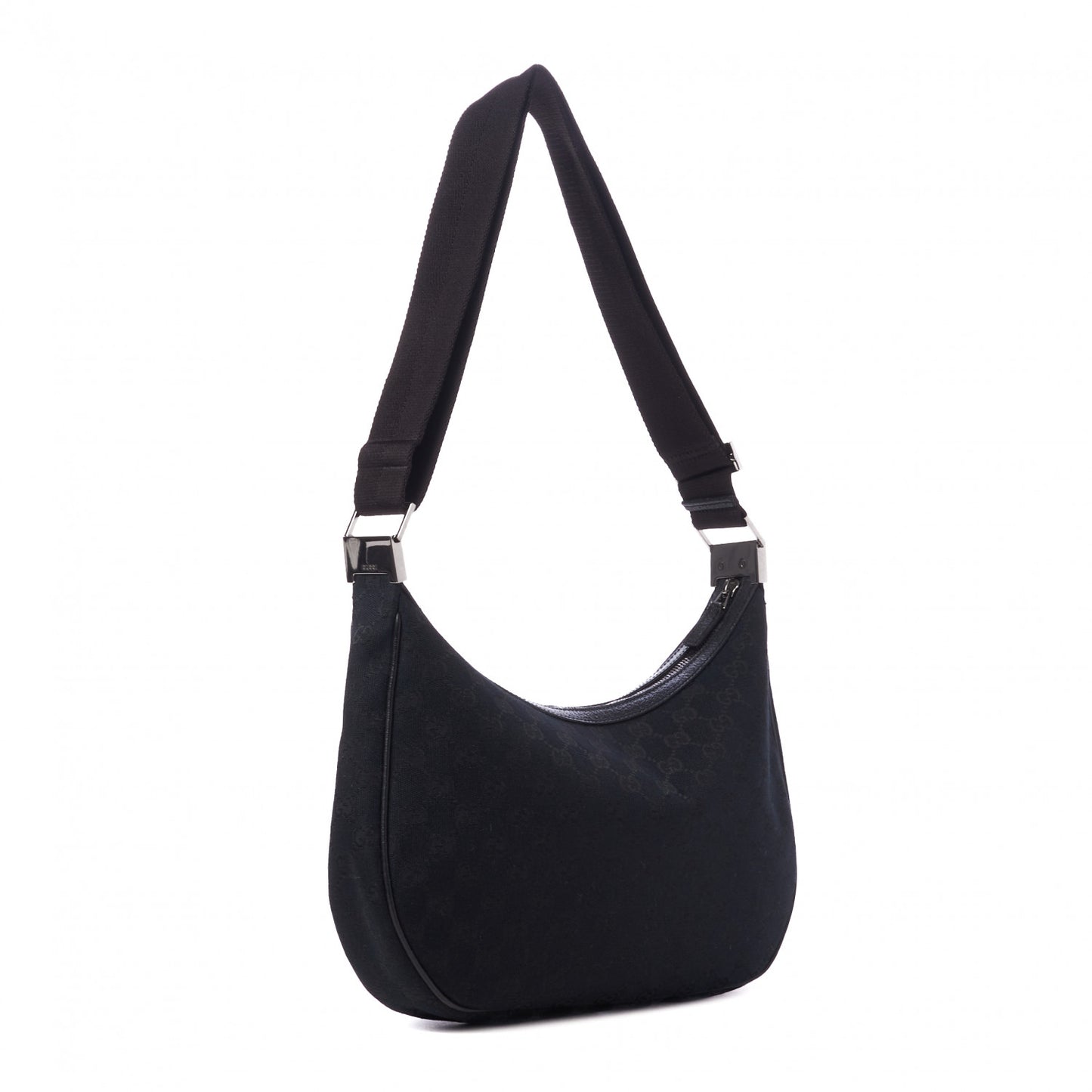 Monogram Medium Half Moon Hobo Black