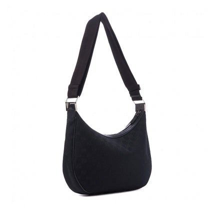 Gucci Monogram Medium Half Moon Hobo Black 2 of 8