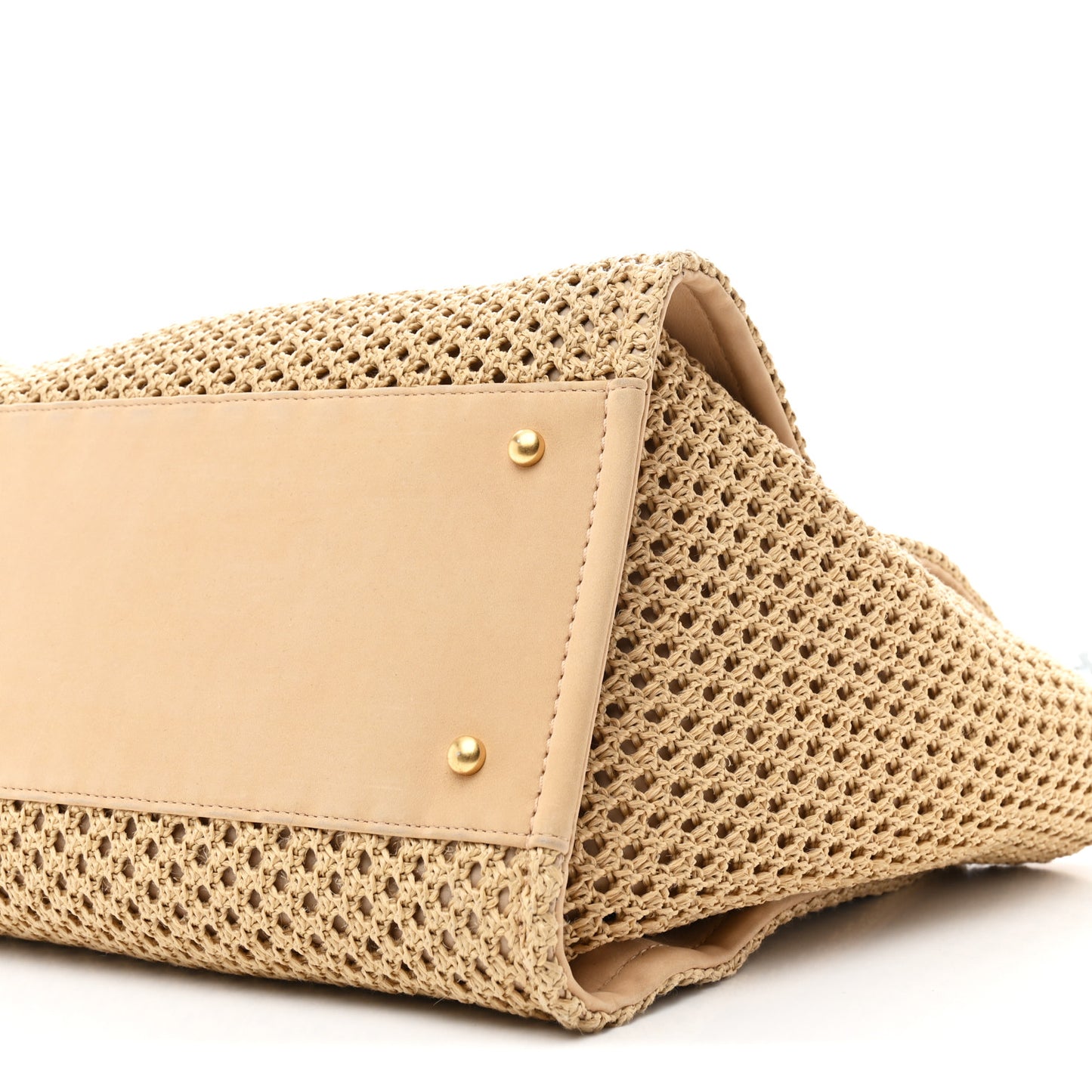 Straw Suede Calfskin Medium Deauville Tote Beige
