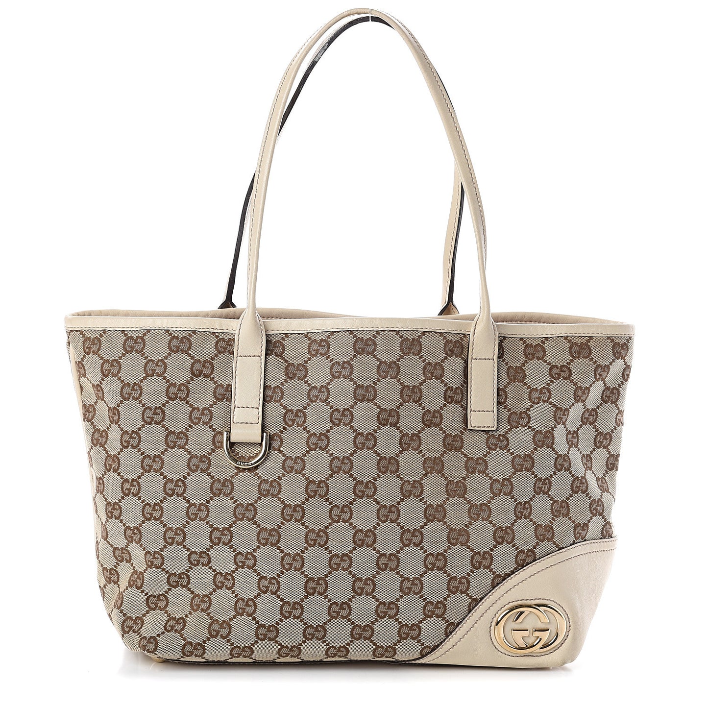 Monogram Medium New Britt Tote Off White