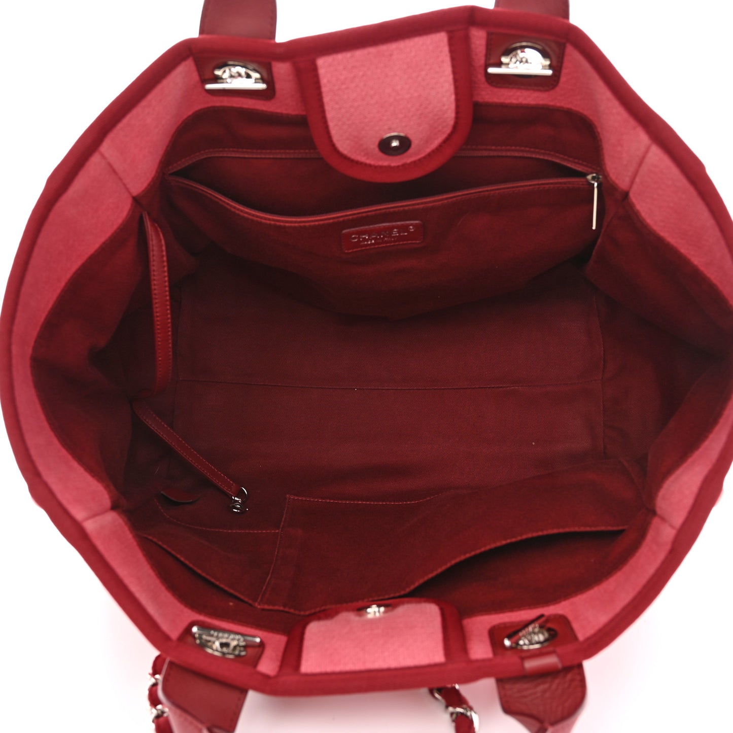 Canvas Medium Deauville Tote Red