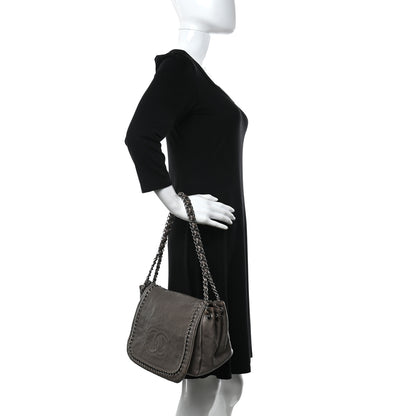 Chanel Metallic Deerskin Luxe Ligne Flap Silver 2 of 21