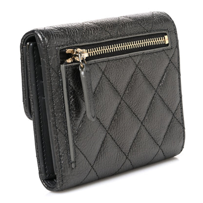 Chanel Metallic Calfskin Quilted Reissue Flap Card Holder Wallet Dark Grey 3 of 9