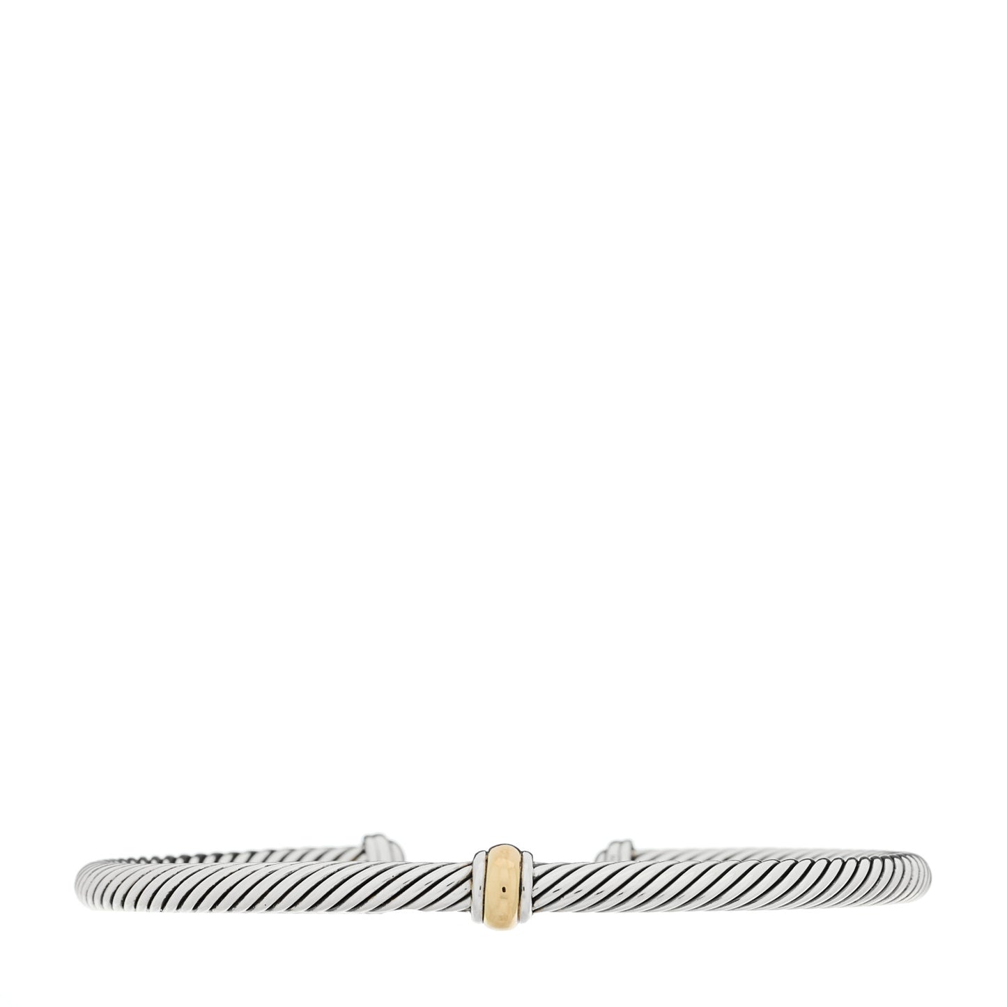 Sterling Silver 18K Yellow Gold 4mm Station Cable Bracelet