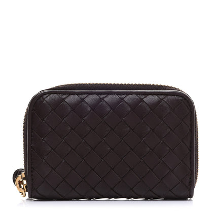Bottega Veneta Nappa Intrecciato Zip Around Coin Purse Ebano 1 of 9
